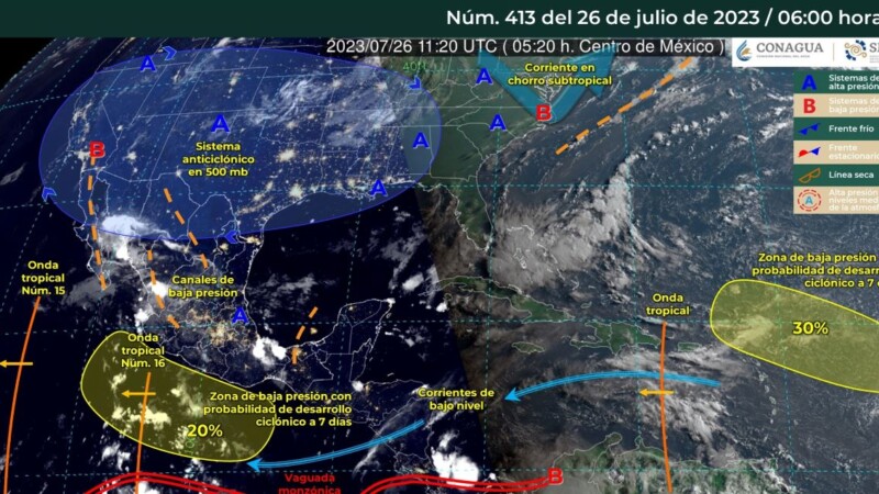 Pronóstico del clima para hoy miércoles 26 de julio 2023 en Quintana Roo