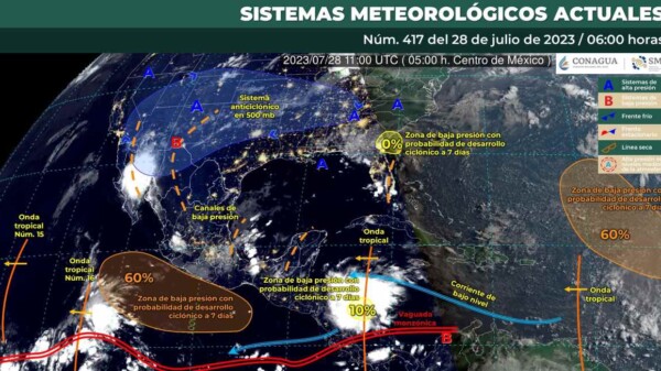 Pronóstico del clima para hoy viernes 28 de julio 2023 en Quintana Roo.