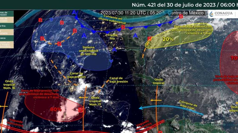 Pronóstico del clima para hoy domingo 30 de julio 2023 en Quintana Roo