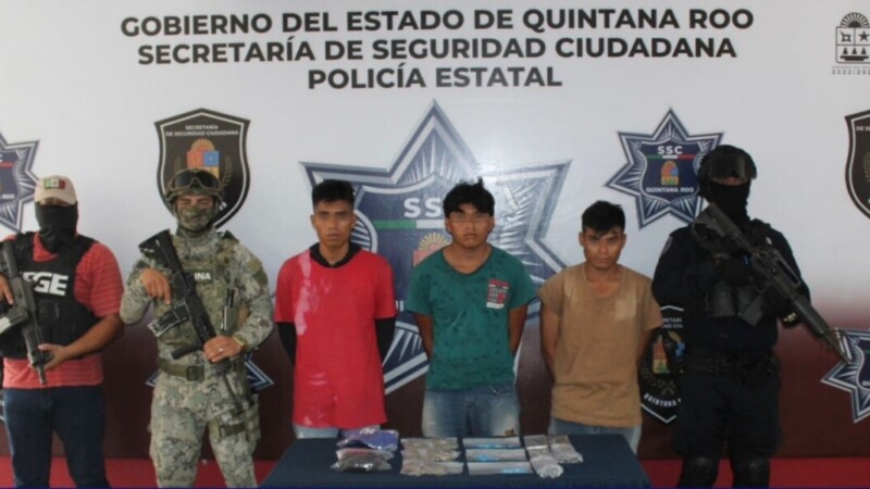 Detienen a tres sujetos con droga en la delegación Alfredo V. Bonfil