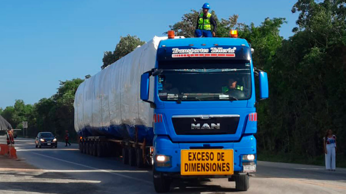 Llega a Cancún el primer vagón del Tren Maya