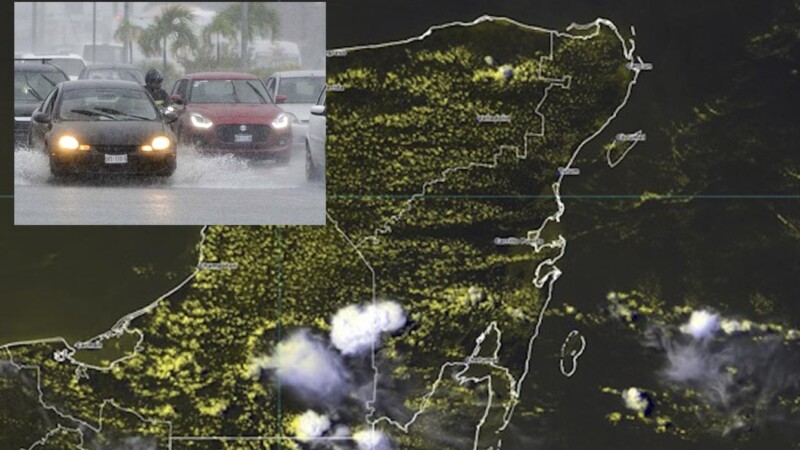 Fuertes lluvias amenazan sur de Quintana Roo