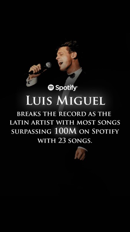 Luis Miguel tiene 100 millones de reproducciones en Spotify