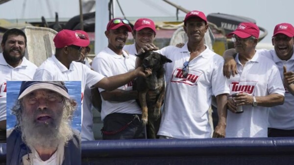 Adopta pescador de barco atunero a Bella, la perrita náufraga