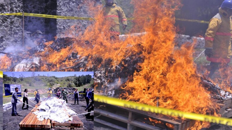 Incineran en CDMX cerca de 127 kilogramos de diversos narcóticos
