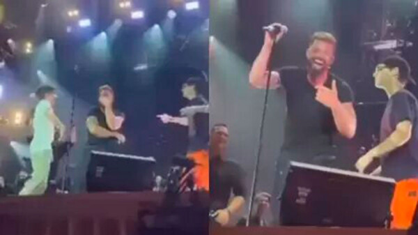 Ricky Martin es sorprendido por sus hijos en un concierto en Suiza
