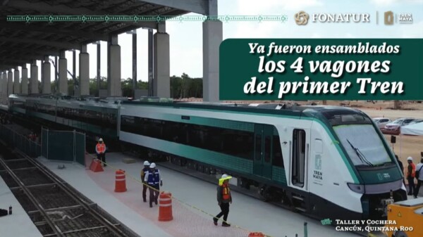 Tren Maya inicia pruebas en Cancún; ensamblan 4 vagones