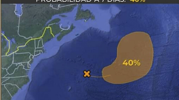 Detectan zona de baja presión en el Océano Atlántico