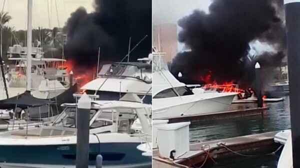 Incendio de yates en una marina deja una persona muerta y dos heridas.