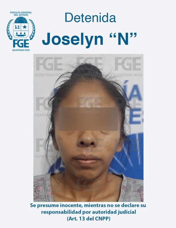 Detienen a mujer acusada de trata de personas en Cancún; Joselyn “N” es imputada de prostitución ajena en agravio de una menor.