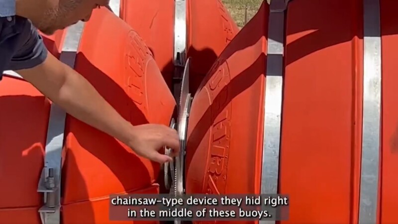 Descubren entre las boyas en el Río Bravo sierras afiladas