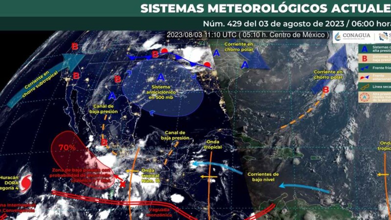 Pronóstico del clima para hoy jueves 3 de agosto 2023 en Quintana Roo.