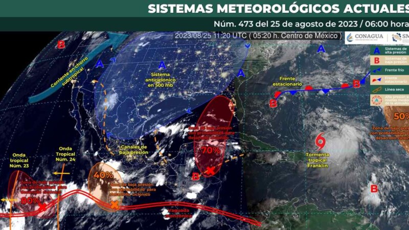 Clima para hoy viernes 25 de agosto 2023 en Quintana Roo