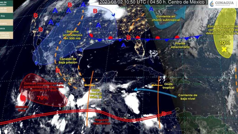 Clima para hoy miércoles 2 de agosto 2023 en Quintana Roo