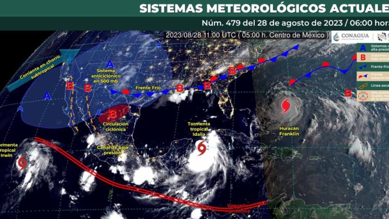Pronóstico del clima para hoy lunes 28 de agosto 2023 en Quintana Roo.