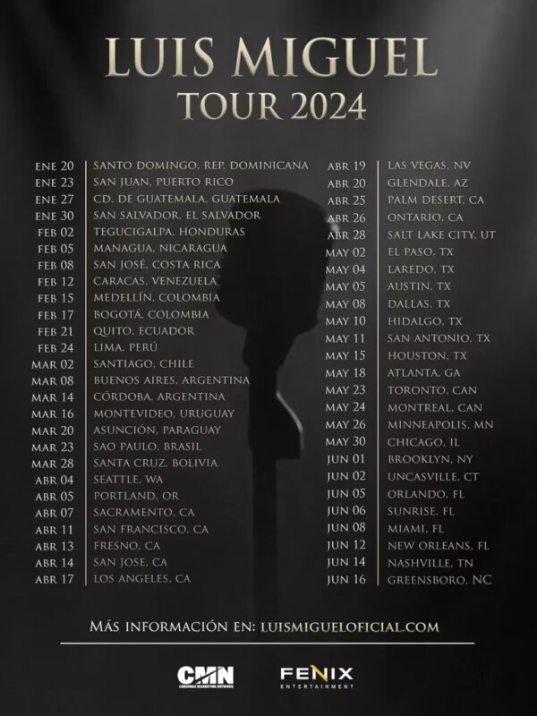 Luis Miguel extiende su gira y anuncia 50 nuevas fechas