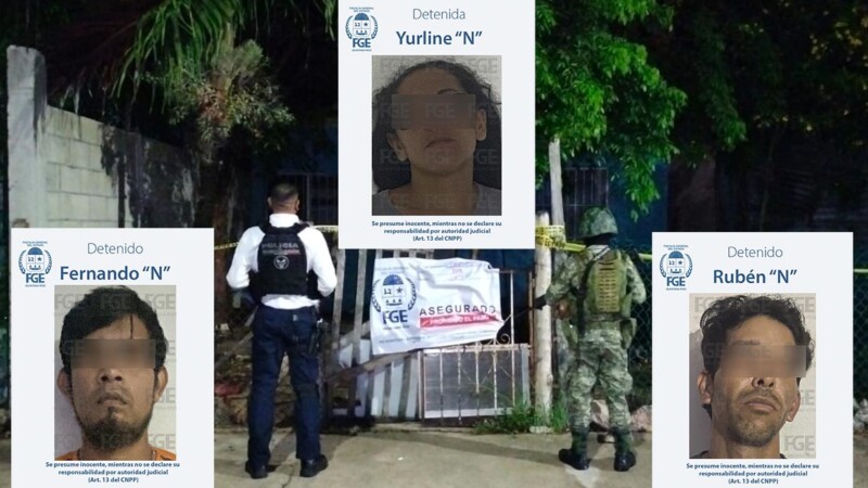 Detienen a tres narcomenudistas durante cateo en Chetumal