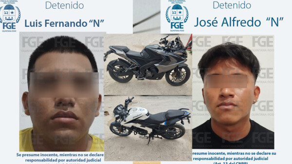 Capturan en Cancún a presuntos narcomenudistas y robamotos