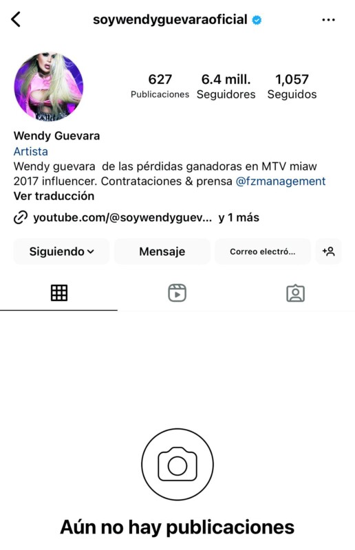 Suspenden la cuenta de Instagram de Wendy Guevara