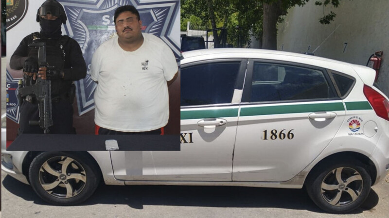 Otra de taxistas, detienen por agresivo a supuesto chofer en Cancún