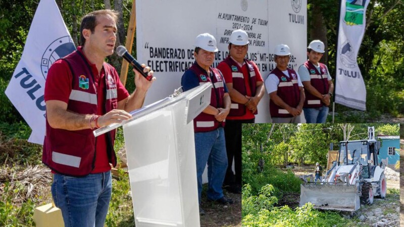 Diego Castañón pone en marcha electrificación y alumbrado de COBÁ