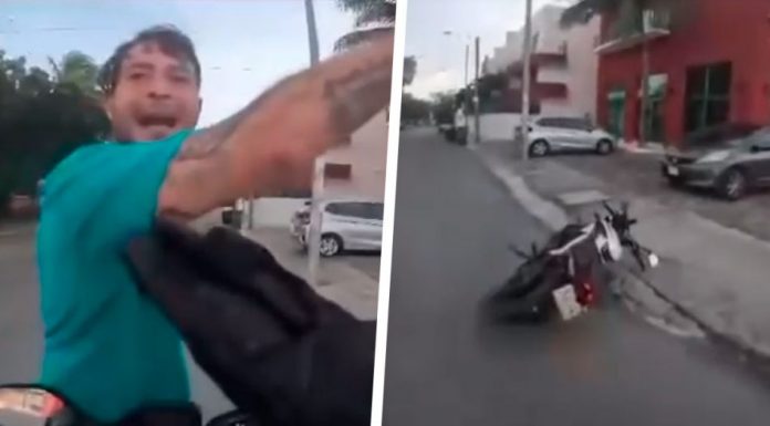 Captan en video agresión a repartidor de Rappi en Playa del Carmen; iracundo sujeto le reclamó porque según él llegó tarde con su pedido.