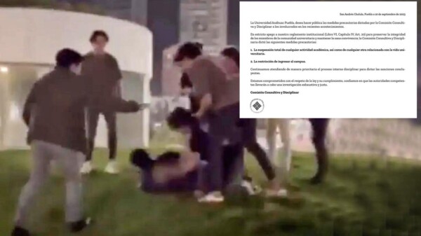 Suspende Universidad Anáhuac de Puebla a estudiantes por agresión