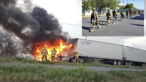 Sicarios realizan bloqueos y queman vehículos en Nuevo León