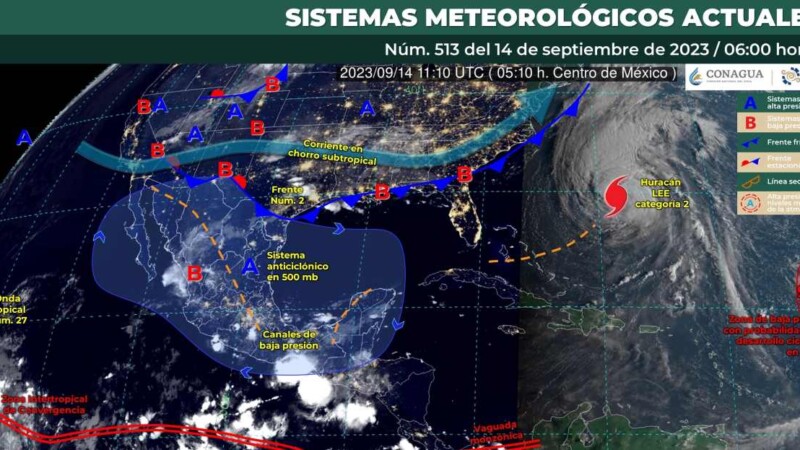 Pronóstico del clima para hoy jueves 14 de septiembre 2023 en Quintana Roo