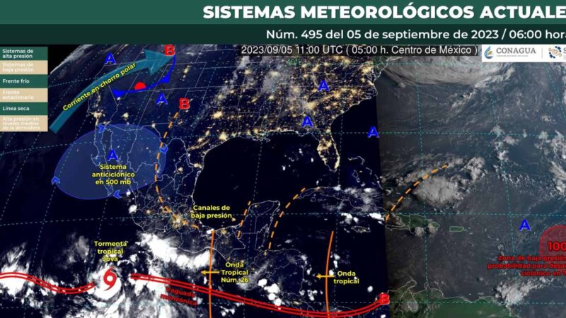Pronóstico del clima para hoy martes de septiembre de agosto 2023 en Quintana Roo