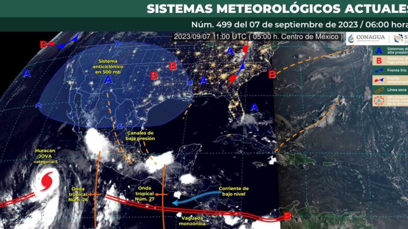 Pronóstico del clima para hoy jueves 7 de septiembre 2023 en Quintana Roo