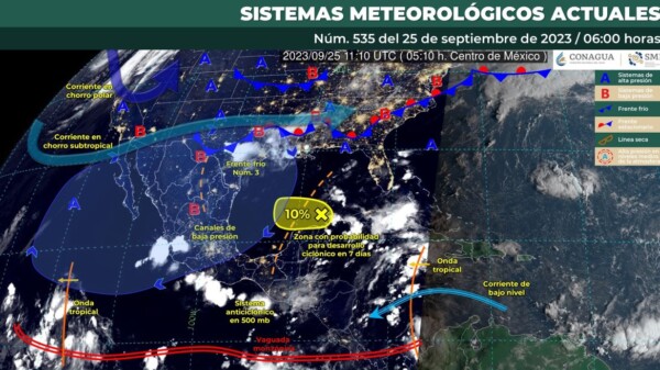 Pronóstico del clima para hoy lunes 25 de septiembre 2023 en Quintana Roo.