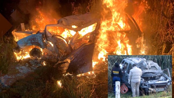 Muere conductor calcinado tras accidente vial en Edomex