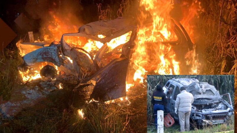 Muere conductor calcinado tras accidente vial en Edomex