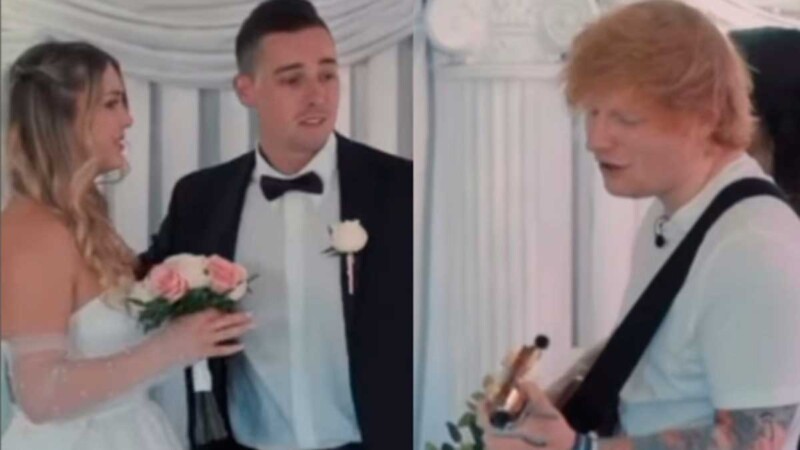 Ed Sheeran interrumpe boda para cantar su nueva canción