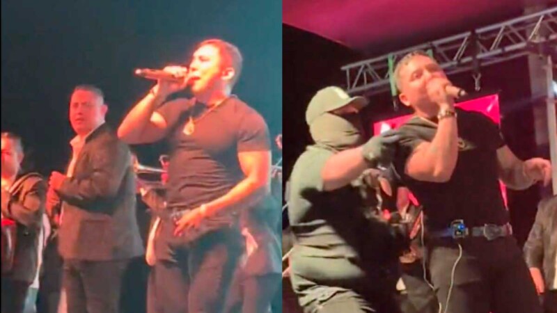Elementos de seguridad sacan del escenario a Edwin Luna por presencia de personas armadas en su concierto