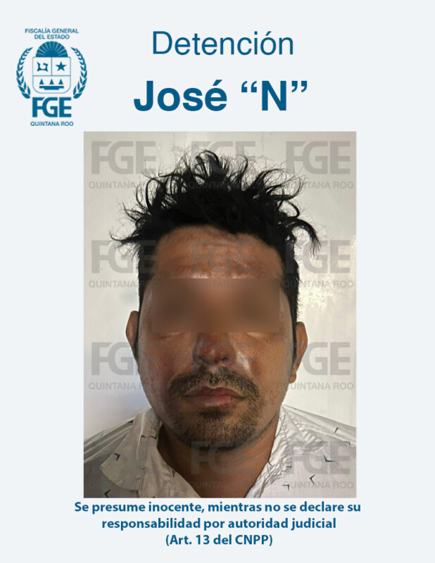 Capturan a feminicida que quemó a su pareja en Playa del Carmen; José “N” fue ubicado en Bacalar, cuando se dirigía a Villahermosa en autobús.