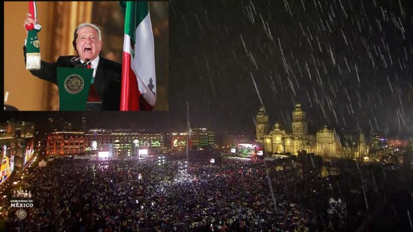Grito de Independencia en CDMX pasado por agua