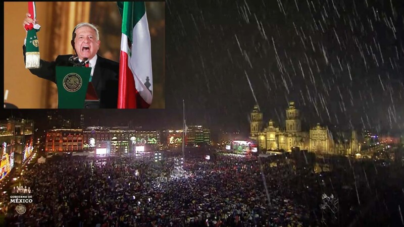 Grito de Independencia en CDMX pasado por agua