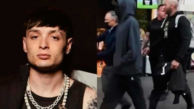 Guarura de Peso Pluma agrede a reportero en la CDMX