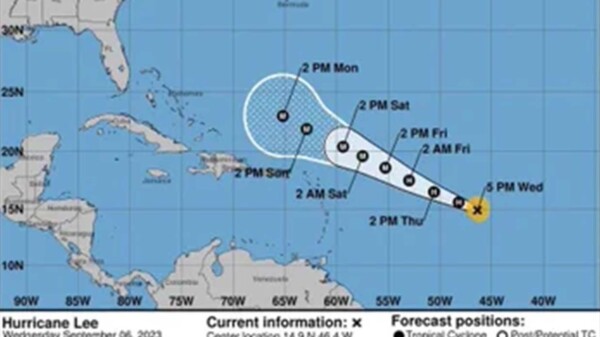 Tormenta Lee evoluciona a huracán categoría uno