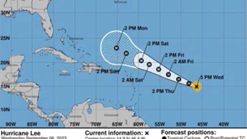 Tormenta Lee evoluciona a huracán categoría uno