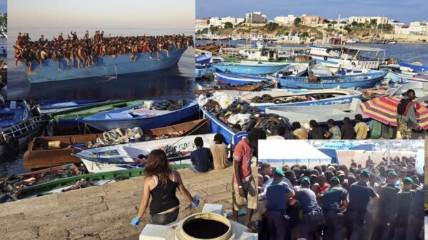 Migrantes africanos protagonizan "invasión" de isla en Italia
