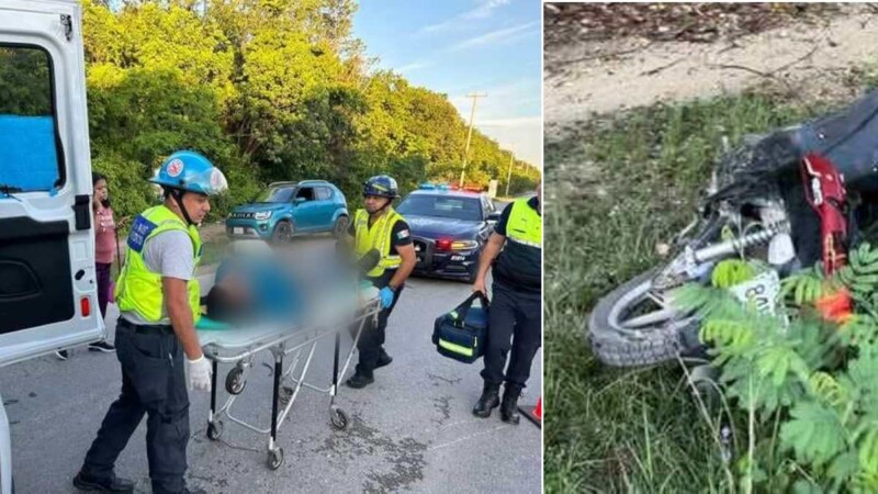 En Playa del Carmen motociclista pierde tres dedos en un accidente