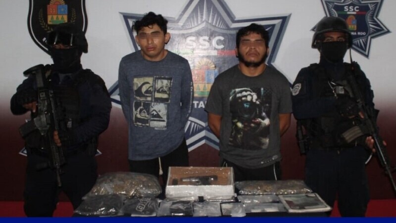 Captura la SSC Cancún a dos narcomenudistas