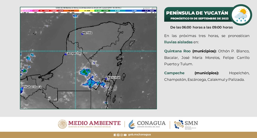 Pronóstico del clima para hoy martes 19 de septiembre 2023 en Quintana Roo; continuarán las altas temperaturas para la entidad.