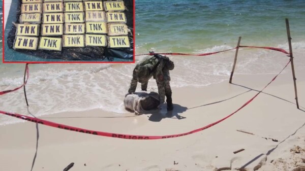 Recala bulto con 25 paquetes de cocaína en Cozumel
