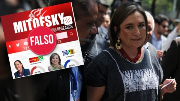 Falsa encuesta en la que Xóchitl alcanza a Sheinbaum: Mitofsky