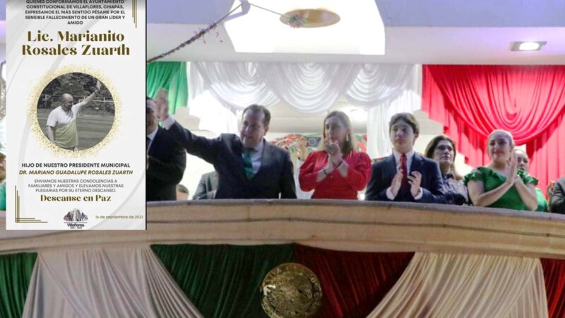 Tras festejos patrios, asesinan a hijo de alcalde en Chiapas