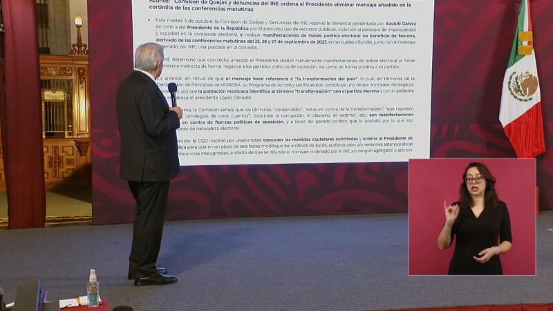 Acata AMLO orden del INE para eliminar posdata en la mañanera